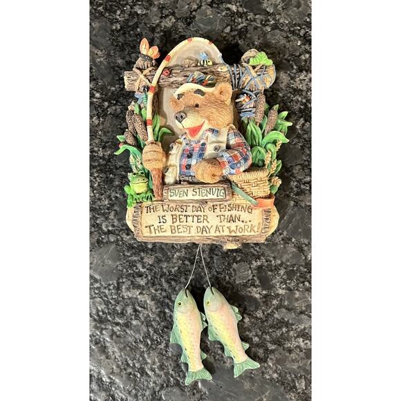 Enesco Moose Creek Crossing “The Worst Day of Fishing” 1995 Wall Plaque #144827 - Picture 1 of 3